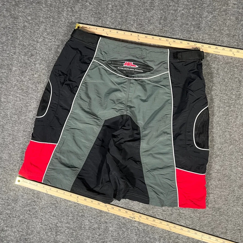 Vintage No Fear Board Shorts Mens 38 Colorblock Nylon Motocross Y2K 90s Gray Red